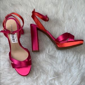 NWT Gianni Bini Colorblock Satin Heels